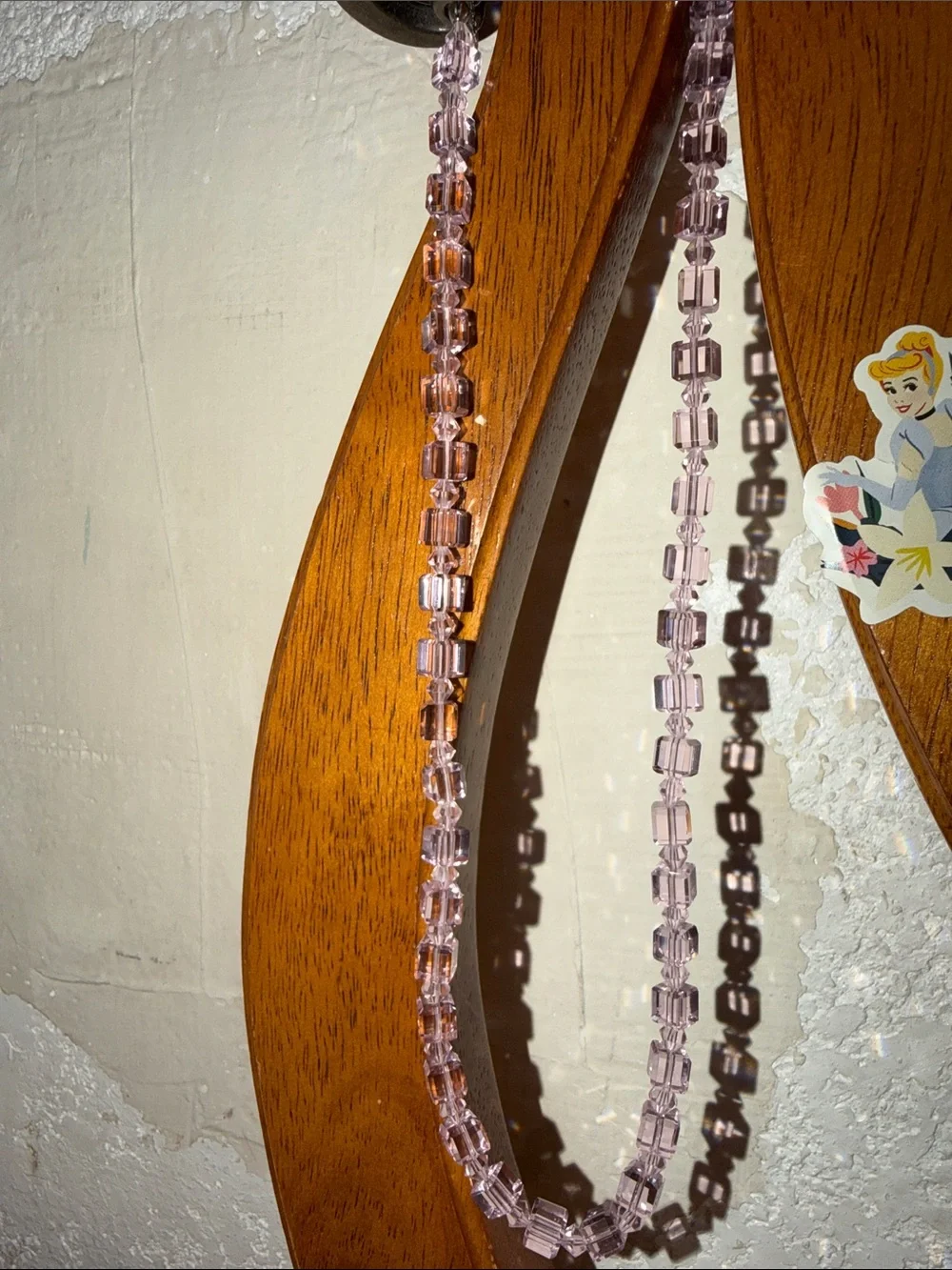 Delicate Pink Faceted Glass Bead Necklace